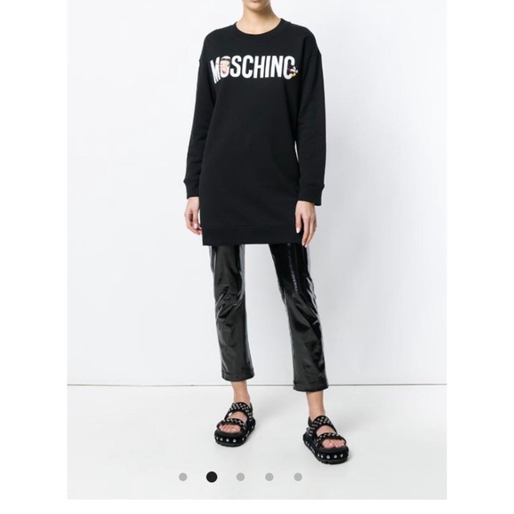 MOSCHINO Black Cartoon Printed Dress - size M - Picture 7 of 8